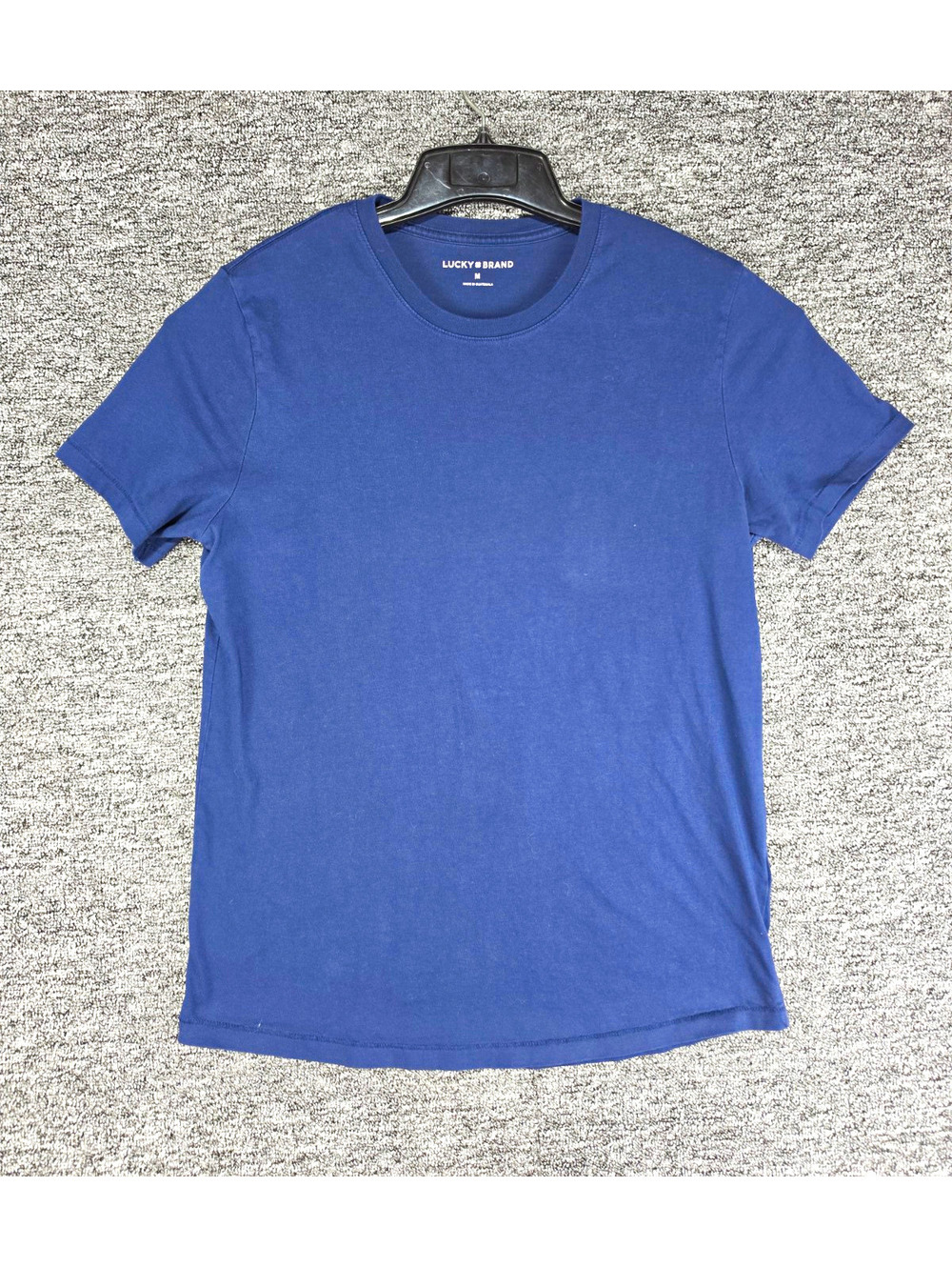 Lucky Brand Men's Blue Solid Crew Neck Short Sleeve Cotton Knit T-Shirt Size M